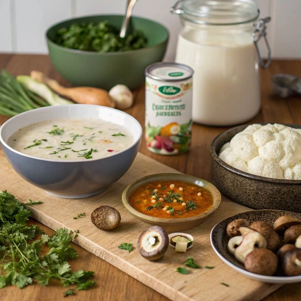 Substitute for cream of mushroom soup: Homemade Vegan Mushroom Soup