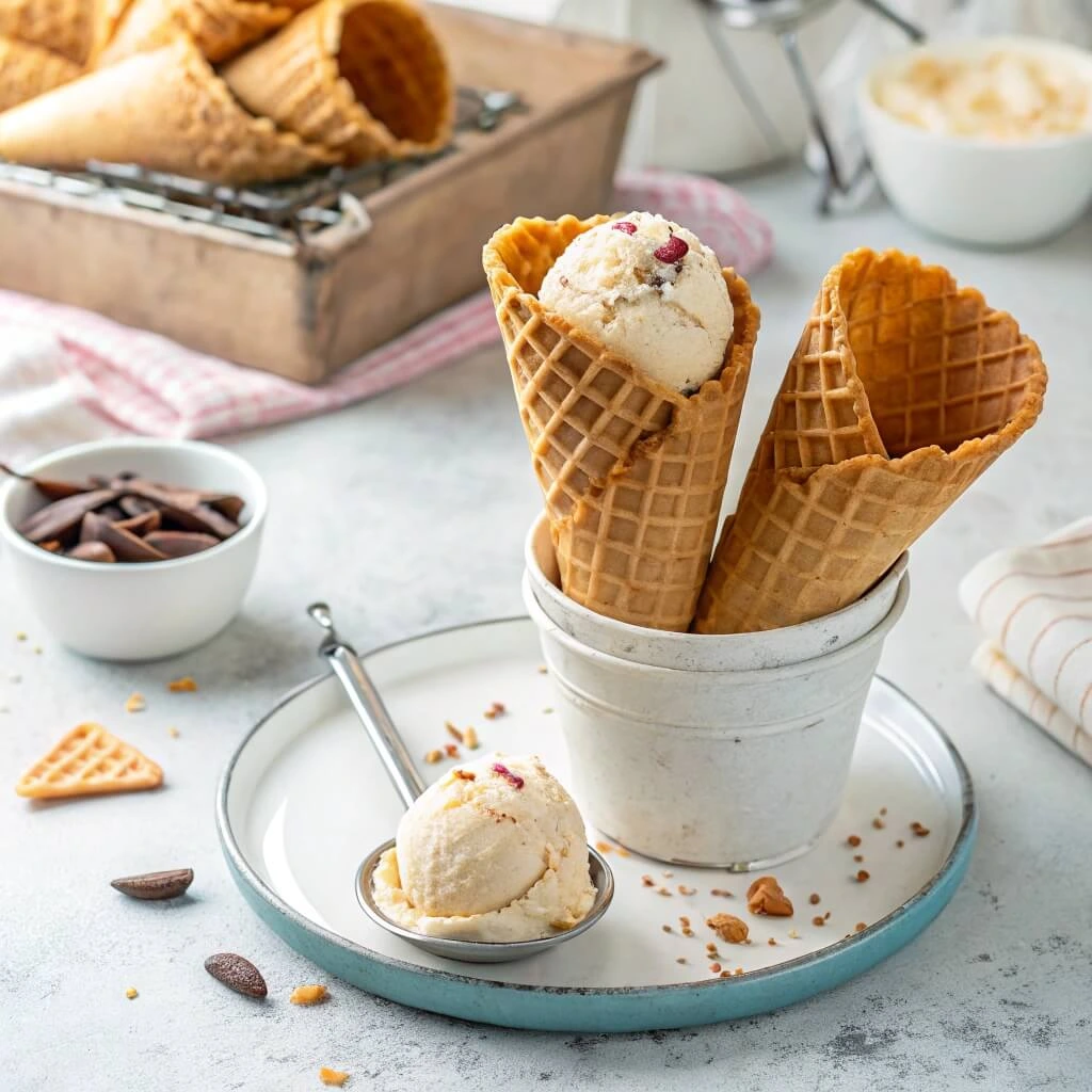 Decorating ice cream cones at a birthday party