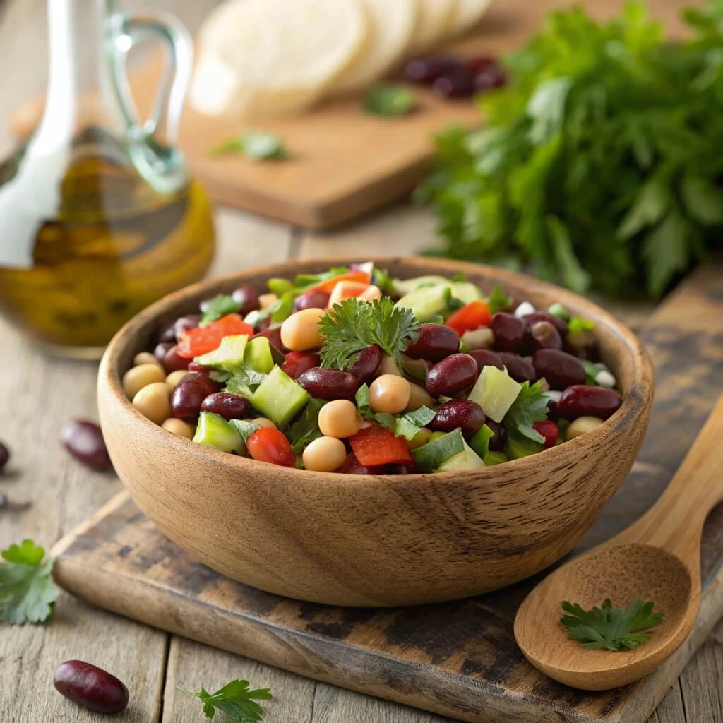  How to make a dense bean salad with kidney beans and fresh herbs.