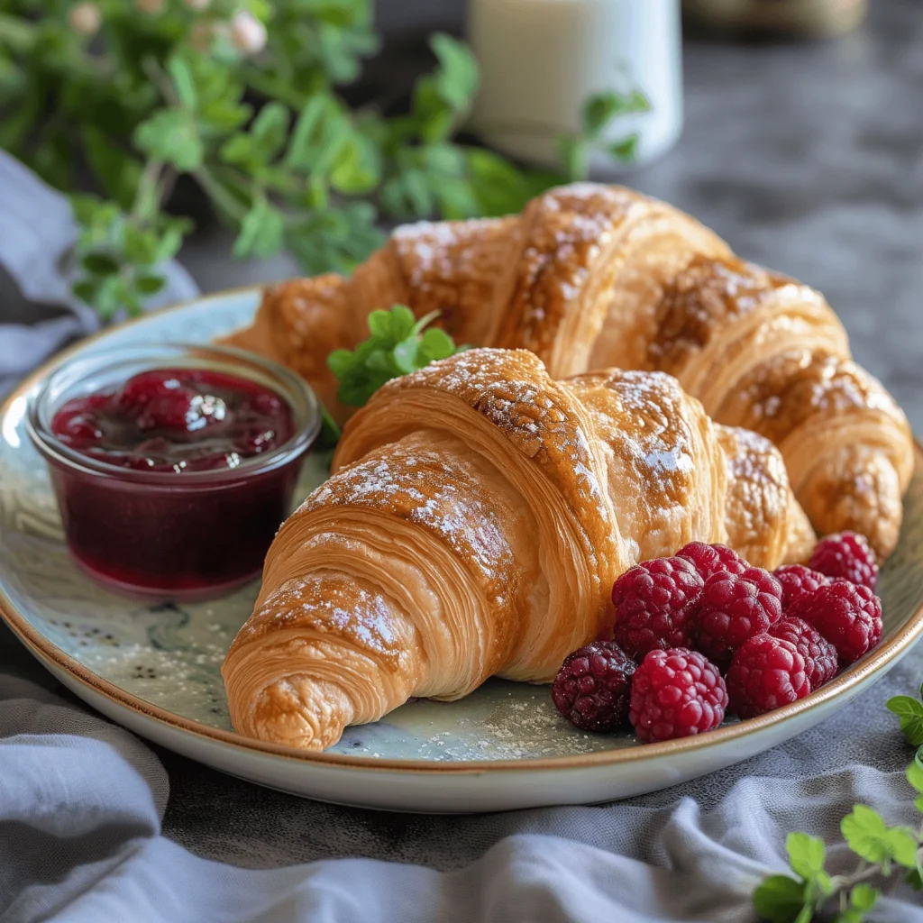 Freshly baked golden-brown Gipfeli on a wooden tray.