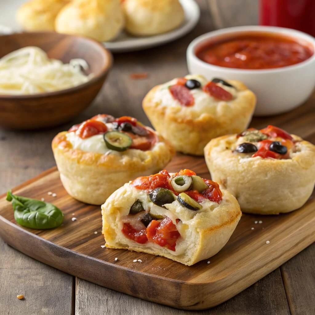 Pizza Puff Freshly Baked with Gooey Cheese