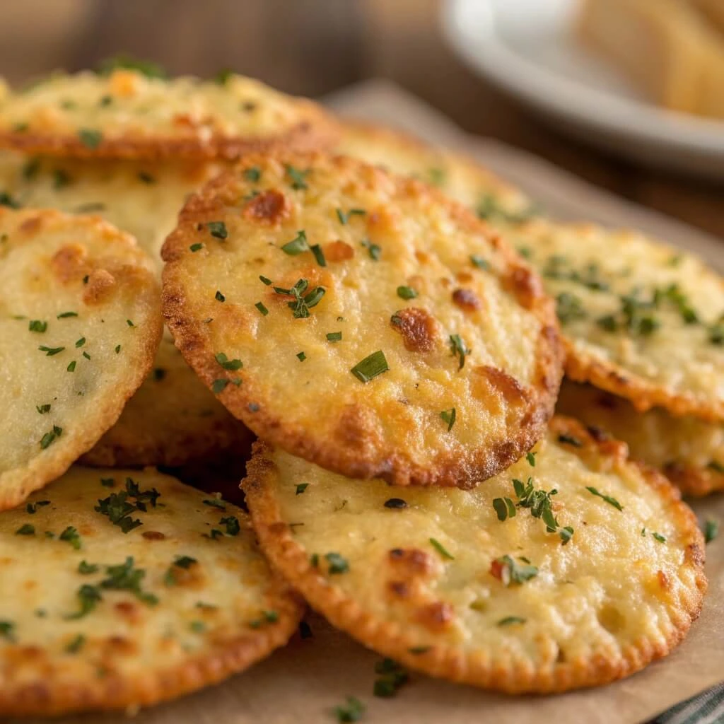 Can you make cottage cheese chips in an air fryer? A batch of crispy chips in an air fryer basket.