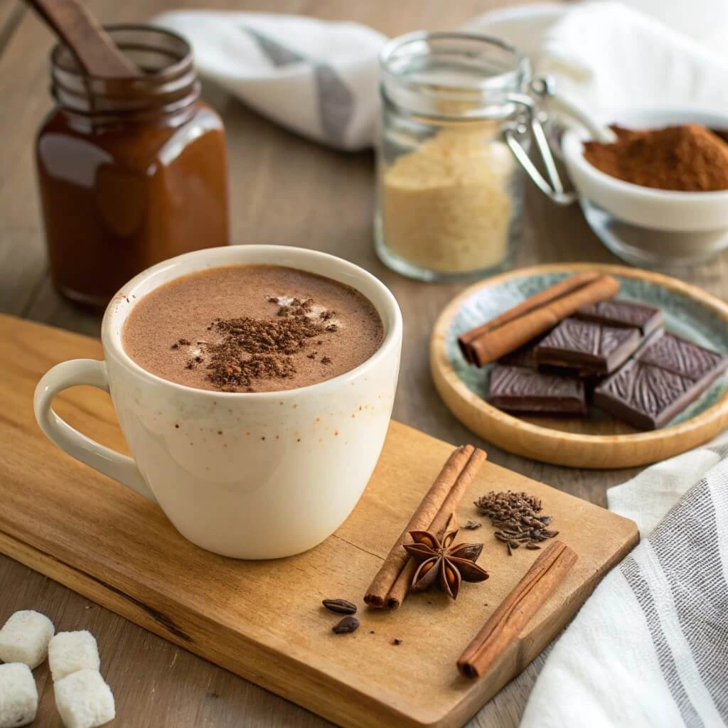 Bone broth hot chocolate with chocolate bone broth protein powder