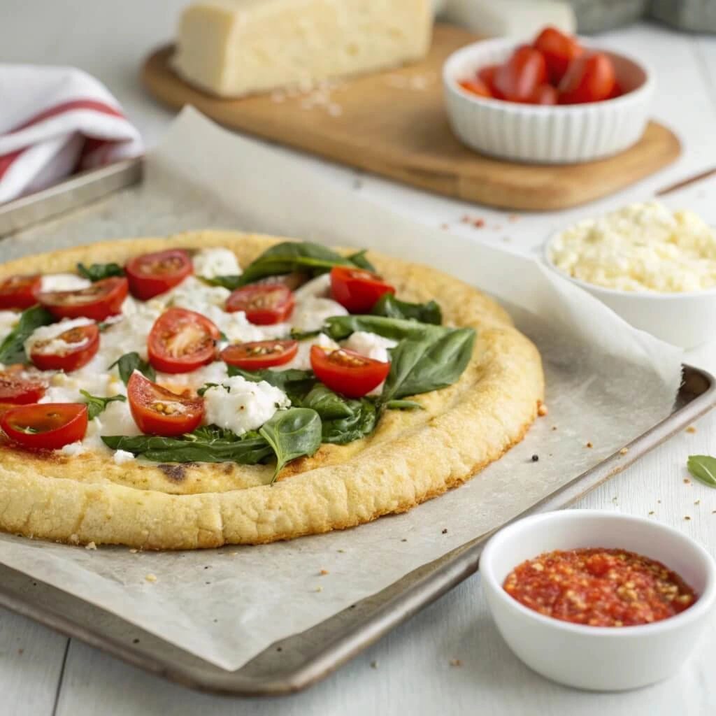 Cottage Cheese Pizza Crust Ingredients in a Bowl
